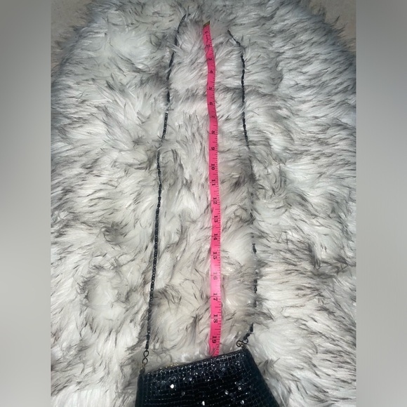 Tiny beaded crossbody black sequin purse travel bag party bag club bag - Picture 2 of 11